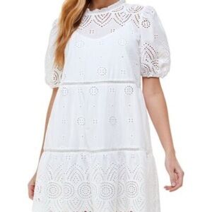 City Studio White Eyelet Mini Dress